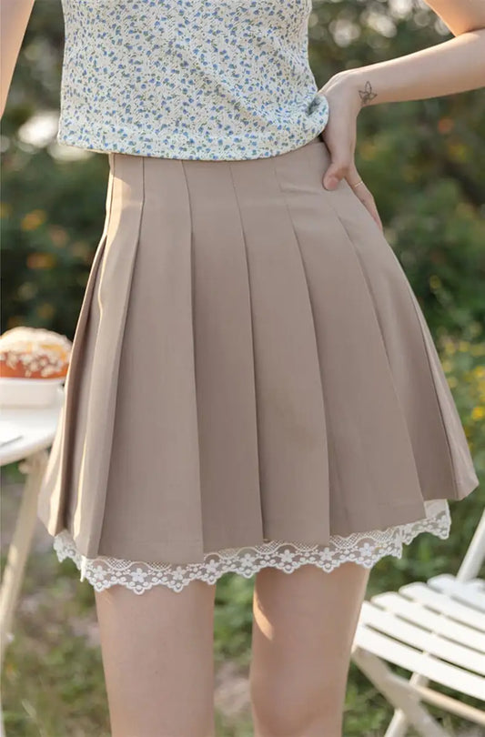Petite Chic Pleated A-line Skirt