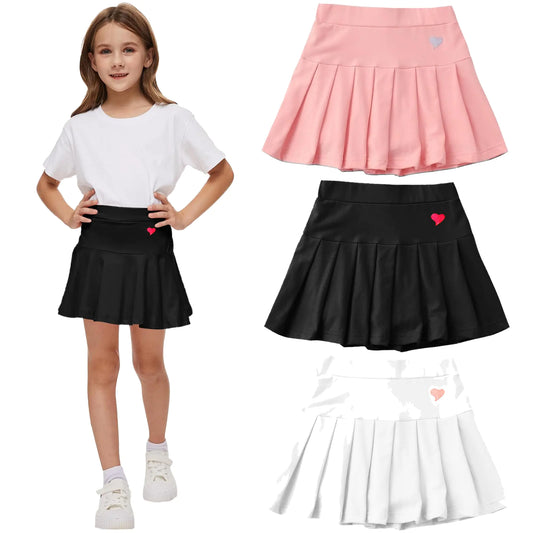 SIAEYINFY Girl Skorts Skirt Kids Casual Stretch Waist Skater Skirt Athletic Uniform Skorts