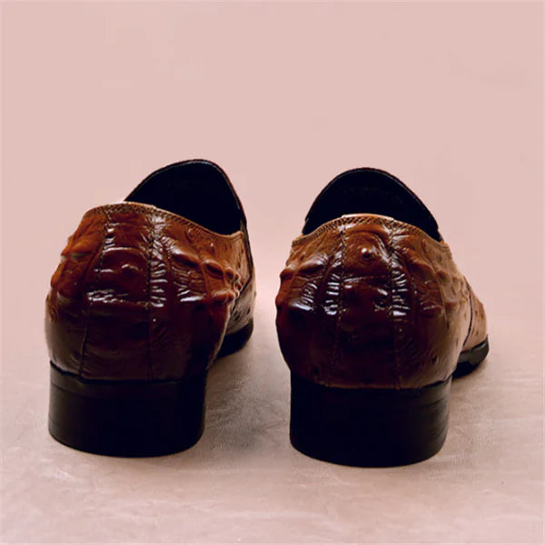 Crocodile Textured Business Loafers