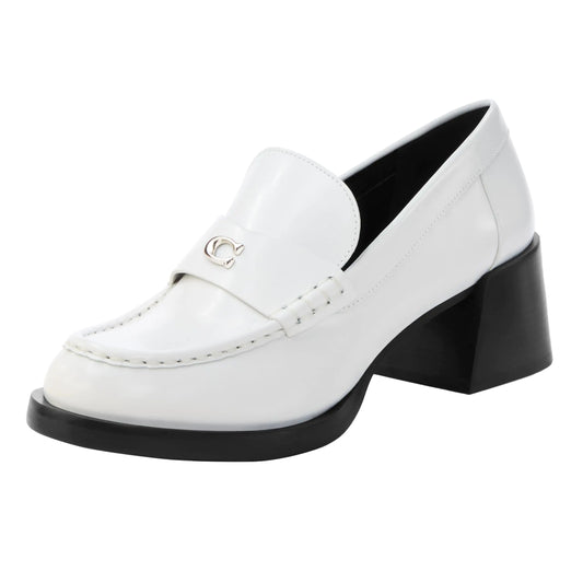 Natalie White Leather Loafer by Coach
