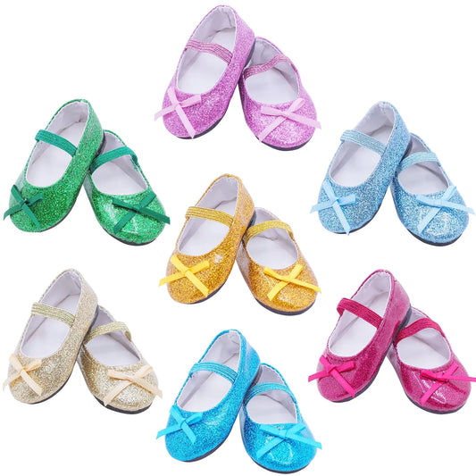 Etistta Sparkling 18-inch Doll Shoes 7-Pack