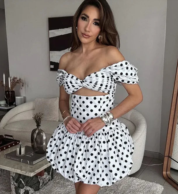Hollow Cut Tube Mini Dress