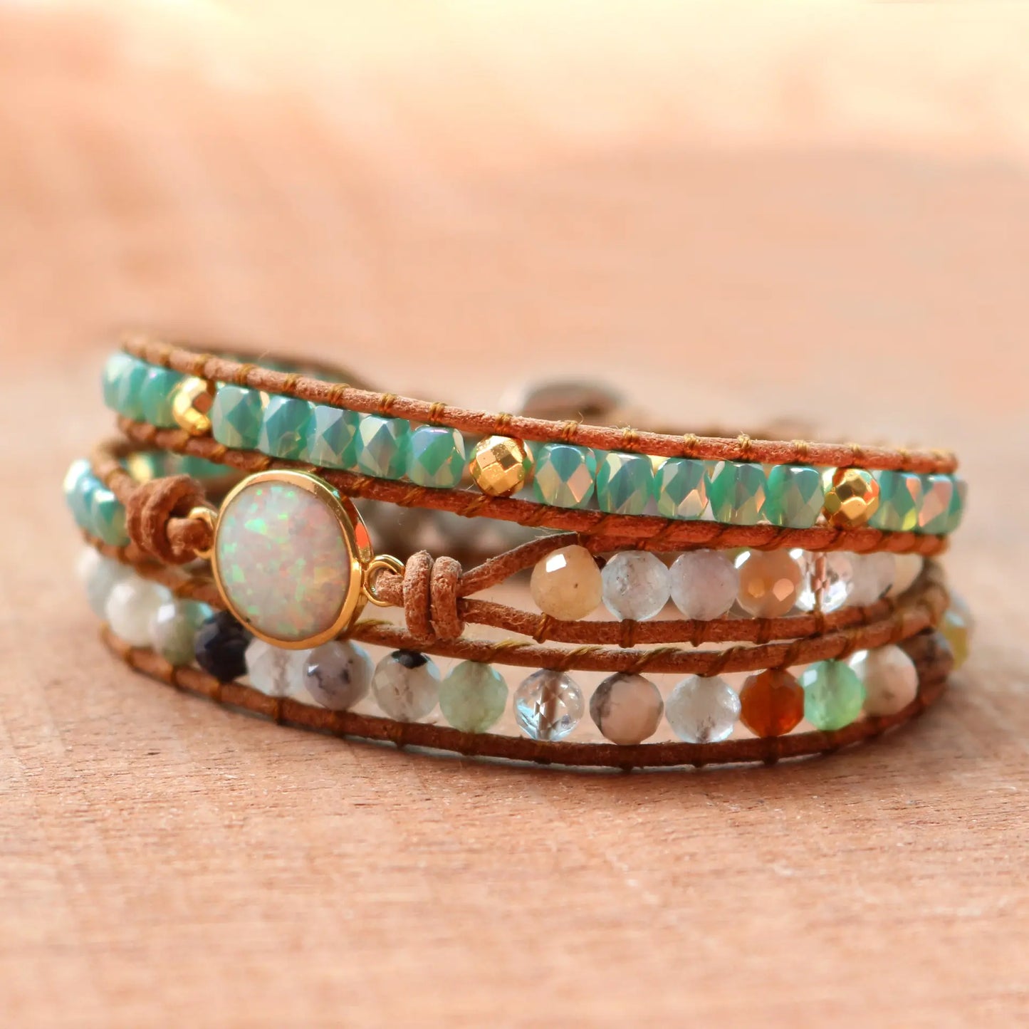 Triple Layer Crystal Opal Bracelet