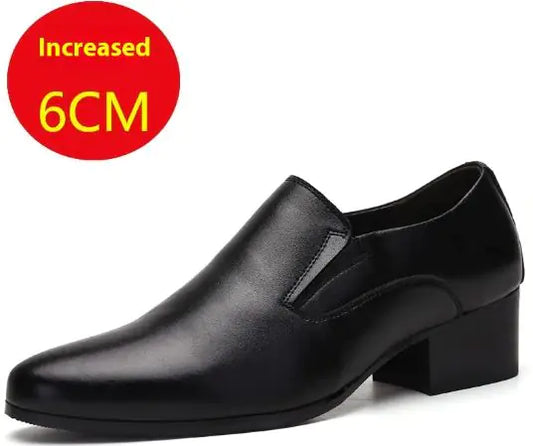 Men's High-Heel Genuine Leather Dress Shoes