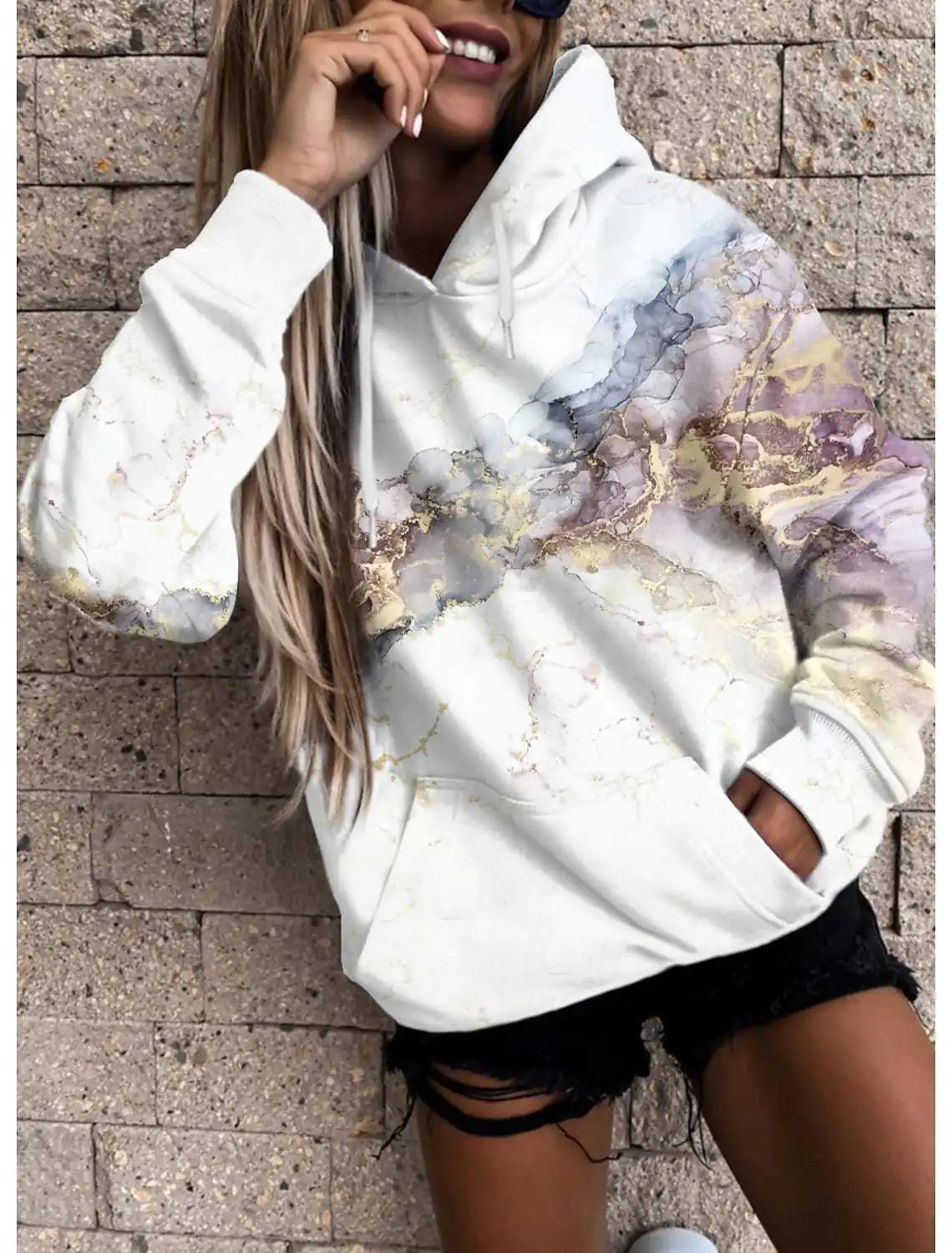 3D Chic Printed Sweatshirt for Women