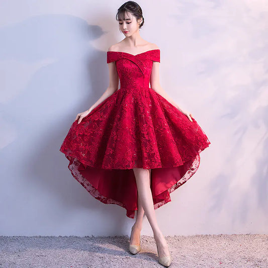 Chic Wine Red Off-Shoulder Gown (2020 Style)