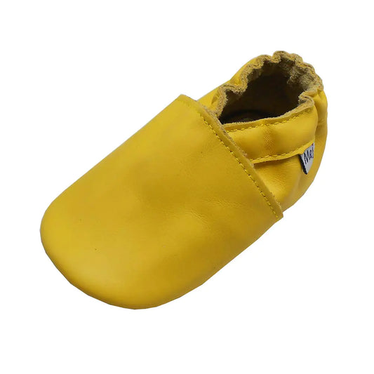 Mejale Soft Sole Leather Toddler Moccasins (12-18 Month) - Light Yellow