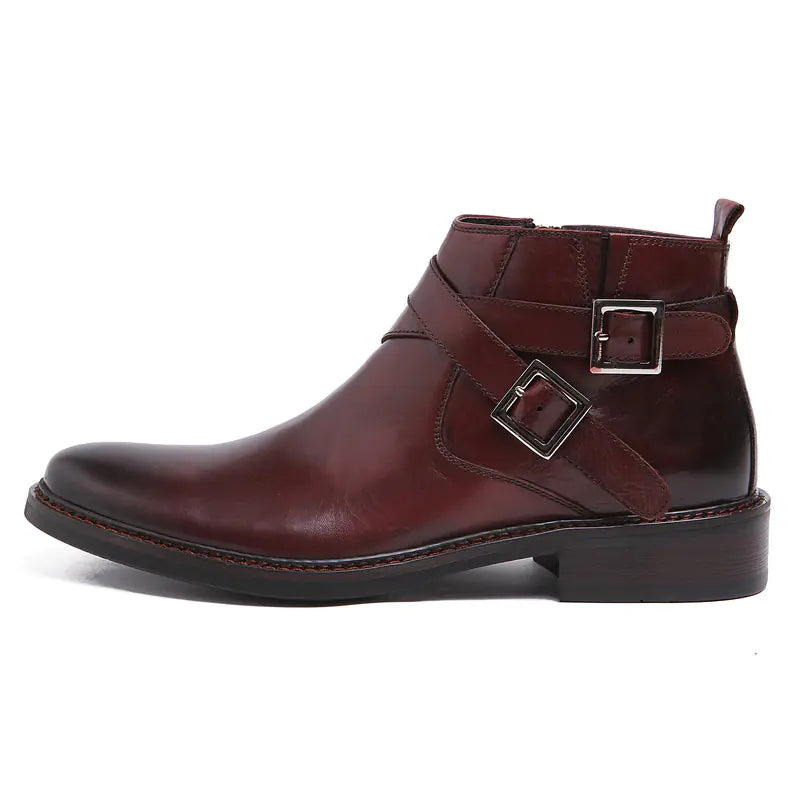 Elegant English Leather High-Tops for Men