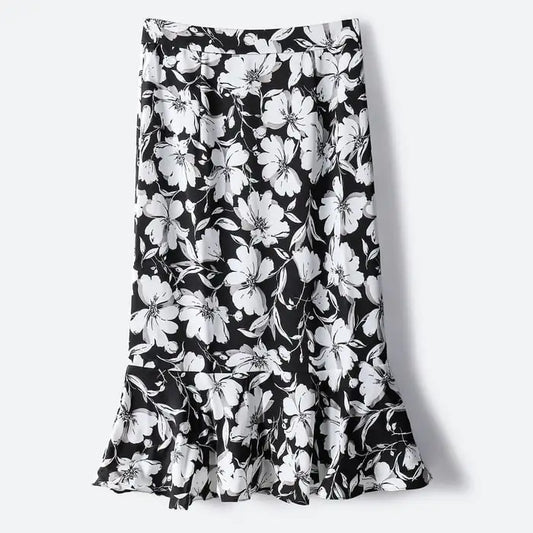 Elegant Printed Mid-Length Skirt
