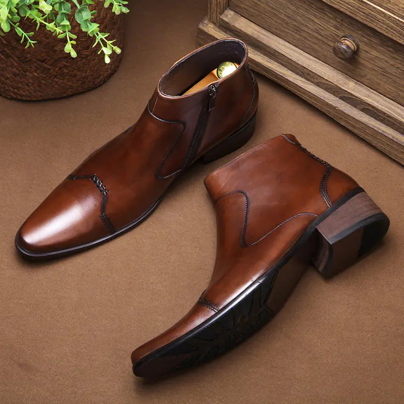 Korean Style Men's Leather Boots