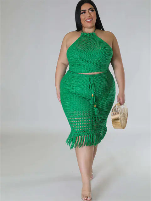 Curvy Chic Crop & Maxi Skirt Set