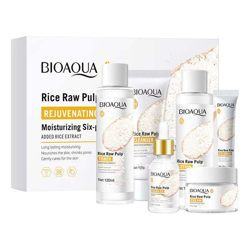 Rice Essence Daily Hydration Skincare Kit (6 Pieces)