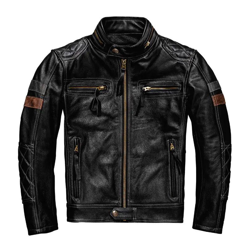 Men's Premium Leather Riding Jacket with Armor