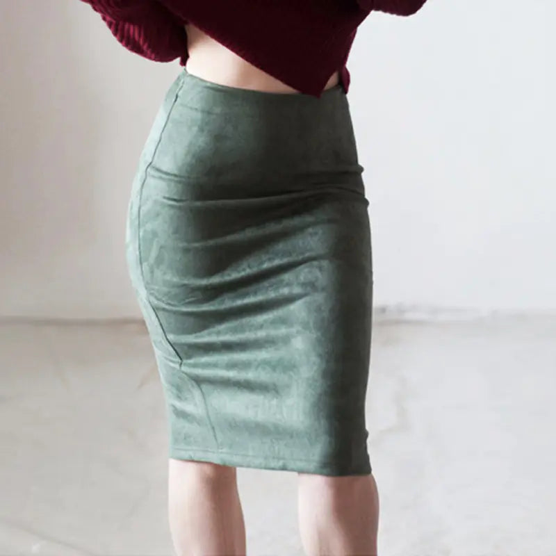 Chic Suede Midi Skirt