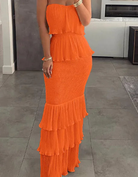Elegant Pleated Ruffle Skirt