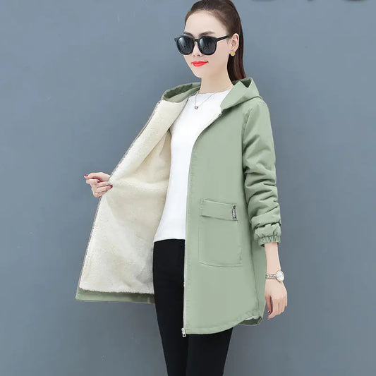 Casual Mid-Length Hoodie