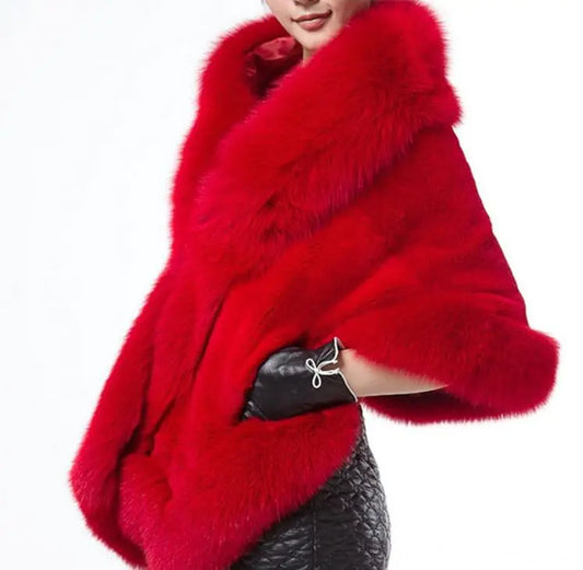 Elegant Bridal Faux Fur Wrap - Chic Wedding Cape