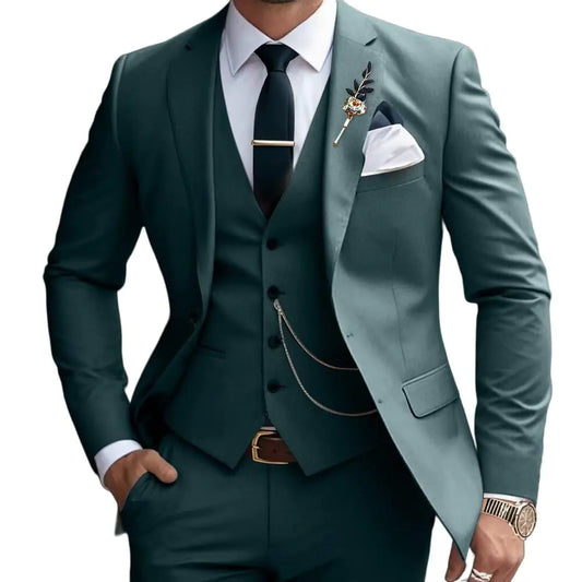 Men's Olive Green Slim 3-Piece Tuxedo Set