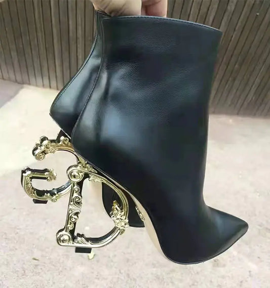 Women's Cowhide Chic Short Boots
