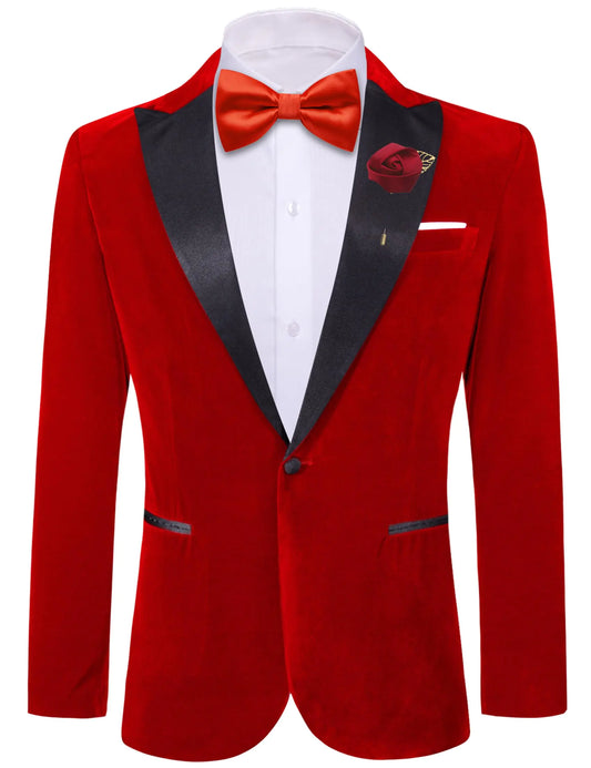 Barry.Wang Velvet Peaked Lapel Tuxedo Blazer
