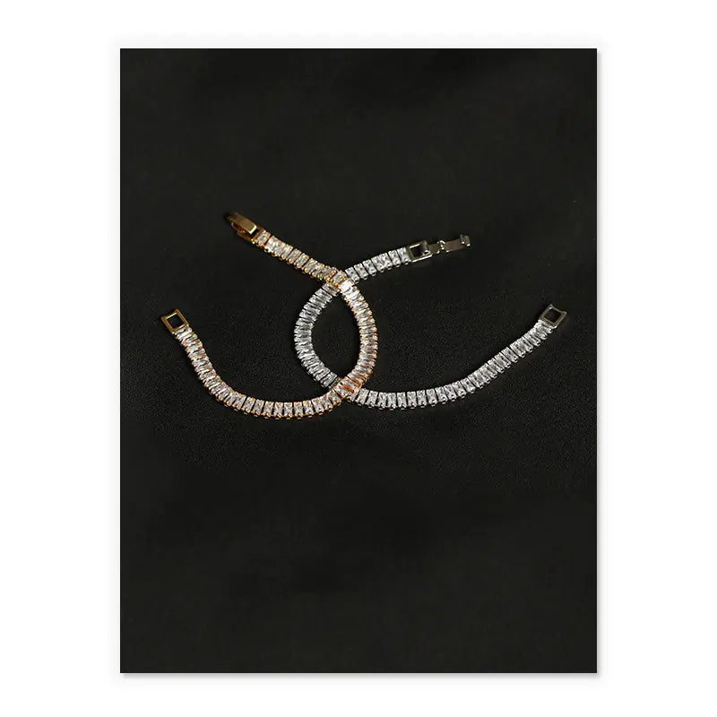 Chic Zircon Geometric Bracelet in Gold & Silver