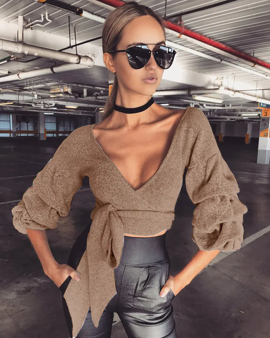 Chic Warm Wrap Top