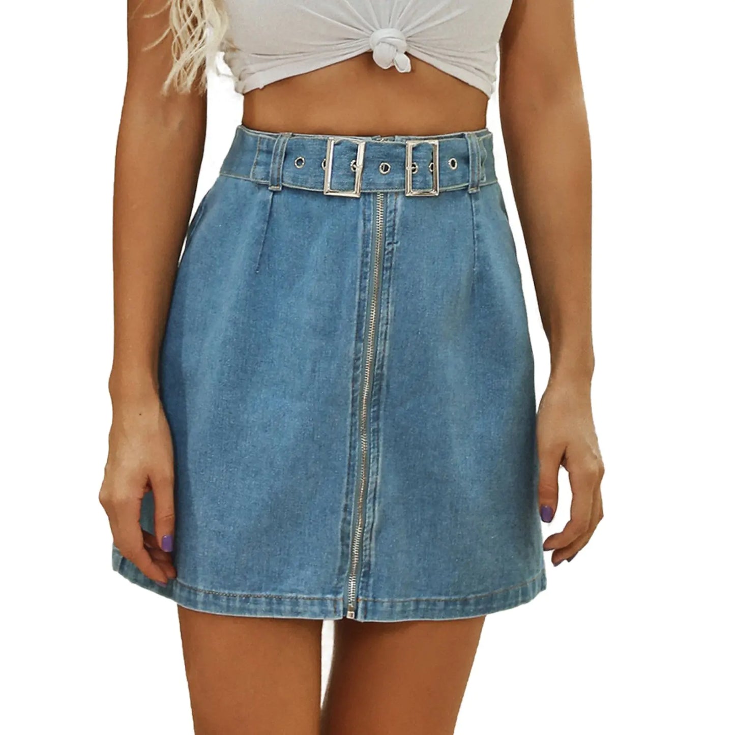 Chic Denim A-Line Mini