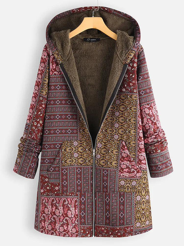 Patterned Hoodie Comfort