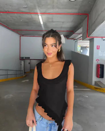 Chic Asymmetrical Sleeveless Blouse