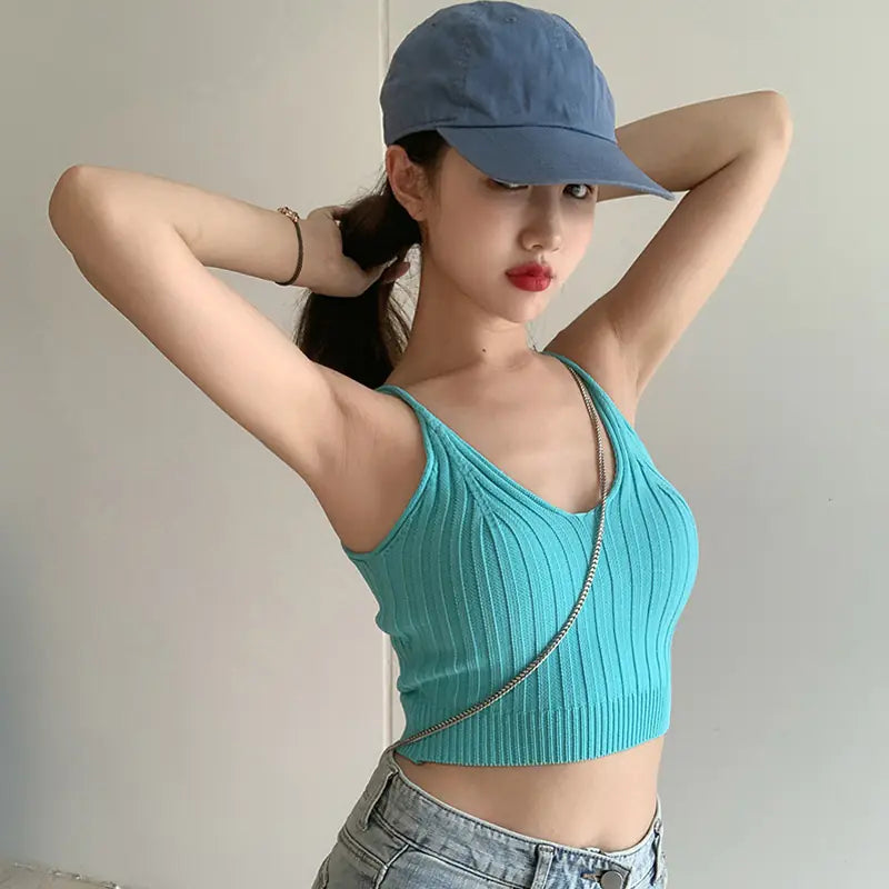 Summer Chic Women's Knit Crop Top