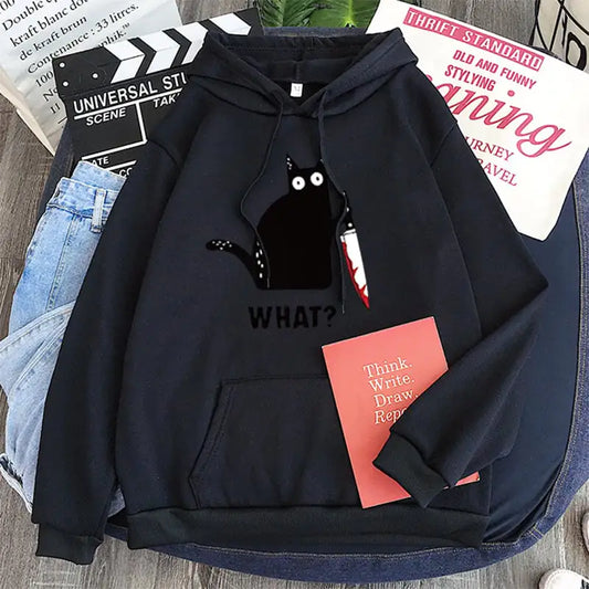 Black Cat Casual Hoodie