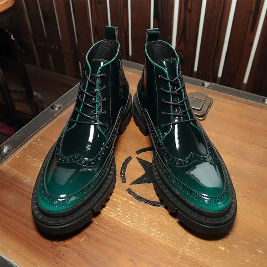 Verdant Vogue Men's Leather Brogues
