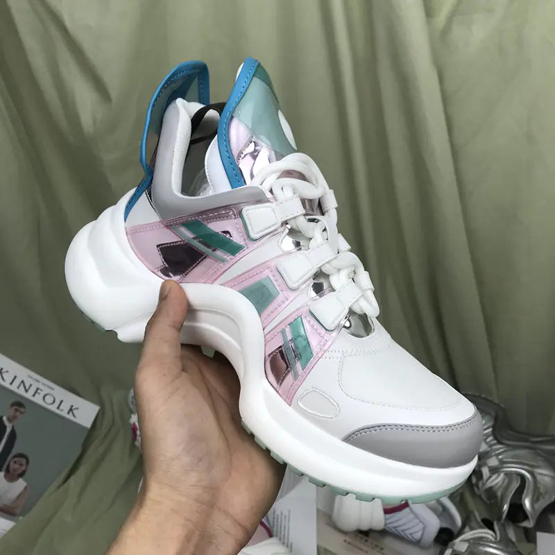 2020 Chic Women's Leather Platform Sneakers