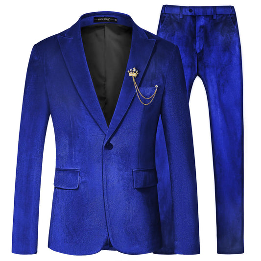 Velvet Elegance Men's Tuxedo - Slim Fit 2 Piece Suit