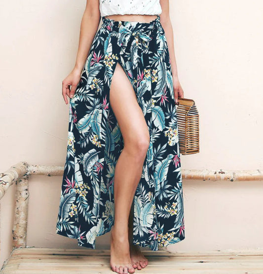 Elegant Printed Maxi Skirt