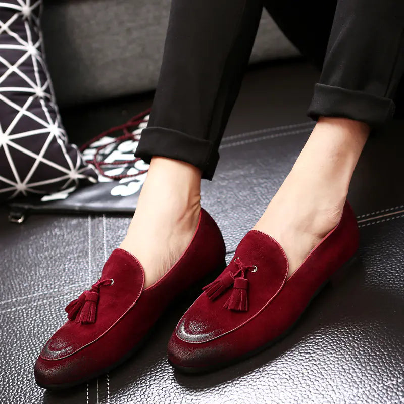 Gentlemen's Elegant Pea Leather Shoes