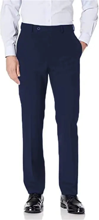 Navy Flex-Waist Men's Suit Pants