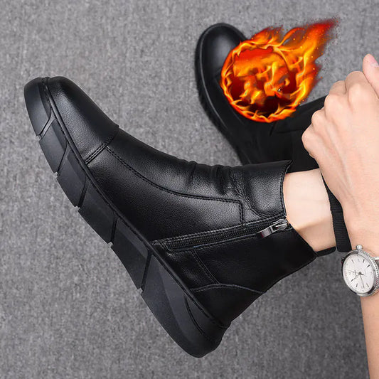 Chic High-Top Leather Sneakers