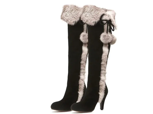 Chic Fleece-Lined Leather Boots