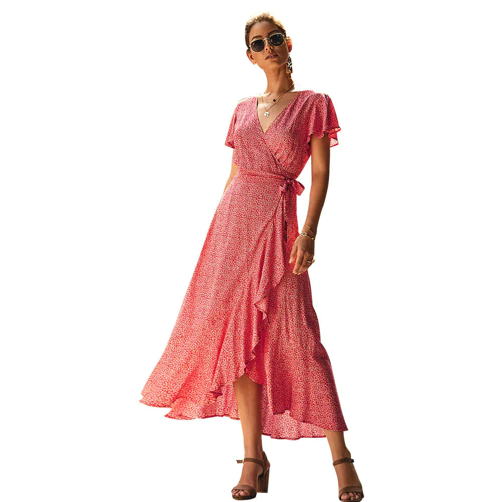 Chic Summer Floral V-Neck Dress