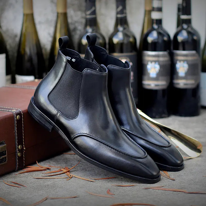 Martin High Tops: Men's Leather Pointed Boots