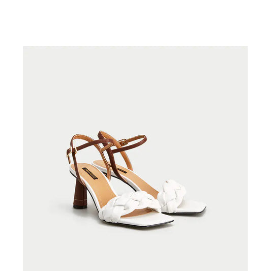 Chic One-Word Strap Heeled Sandals