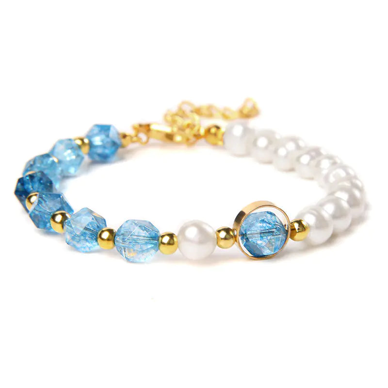 Elegant Agate Pearl Artisan Bracelet