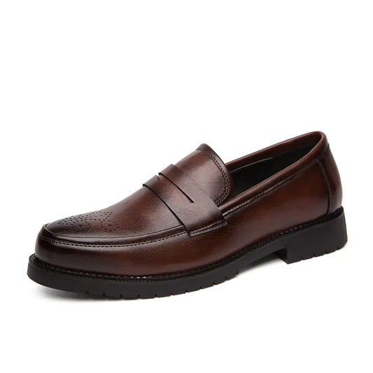 Men's Sleek Leather Dress Loafers
