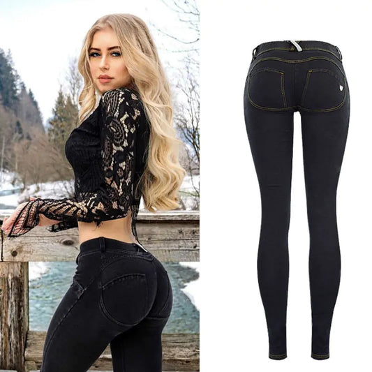 Sleek Dark Blue Stretch Jeans