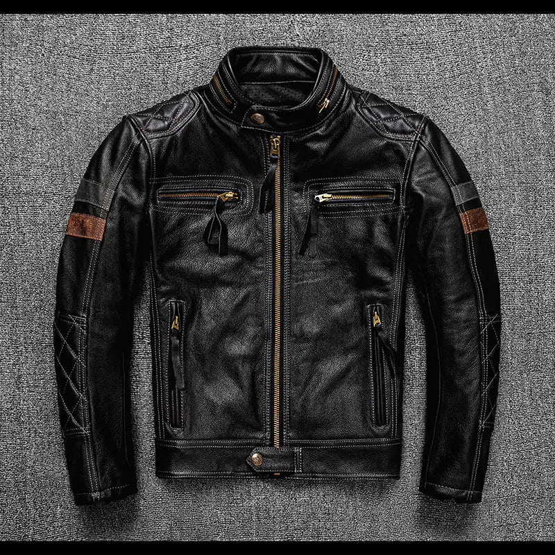 Men's Premium Leather Riding Jacket with Armor