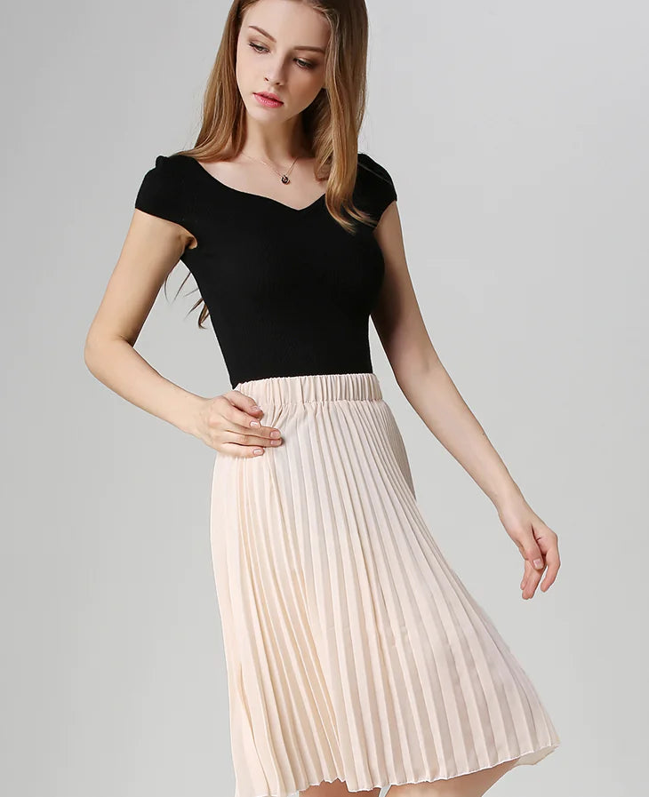 Vintage Grace Midi Pleated Skirt
