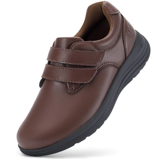 FitVille Elegance Wide Toe Women's Leather Sneakers