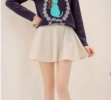 Chic Pleated Polyester Skirt