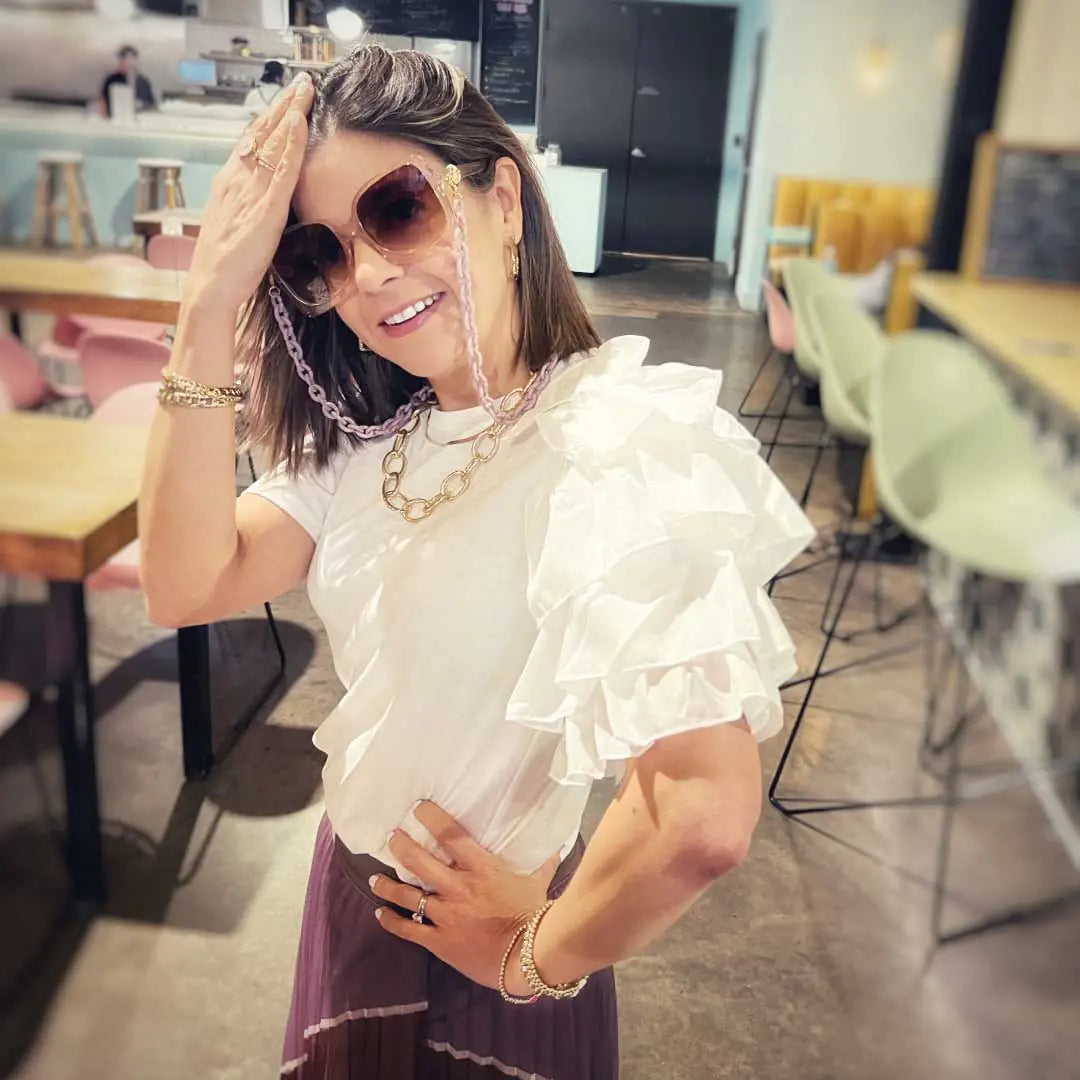Chic Carnation Layered Sleeve Top